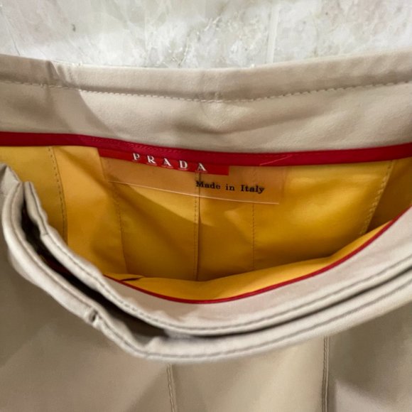 PRADA {40} Skirt Khaki Wrap Pleated Knee-Length - Picture 4 of 5